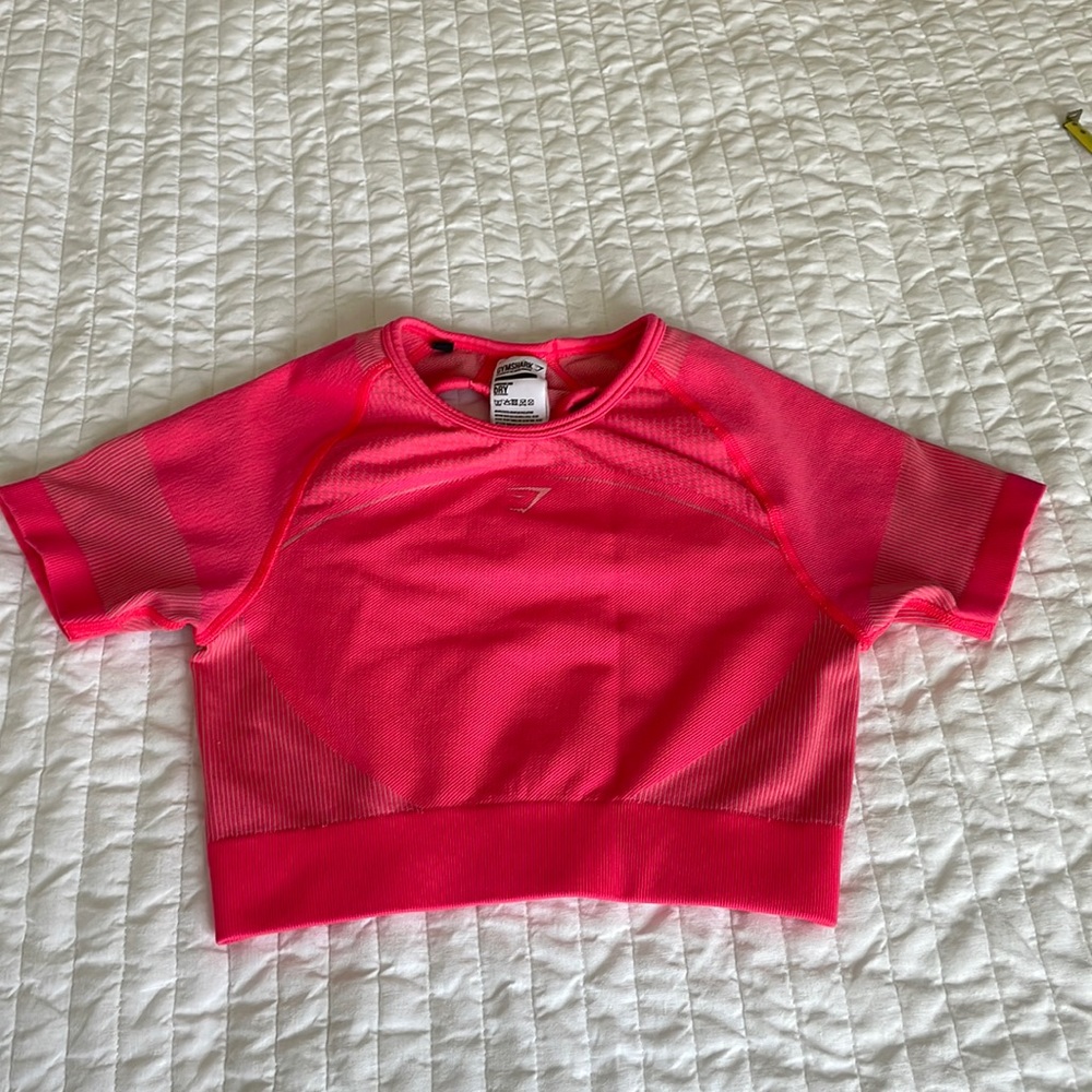 Hot Pink Gymshark Compression Crop Top